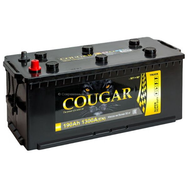 Аккумулятор COUGAR 190А/ч Ca/Ca ток 1300А EURO